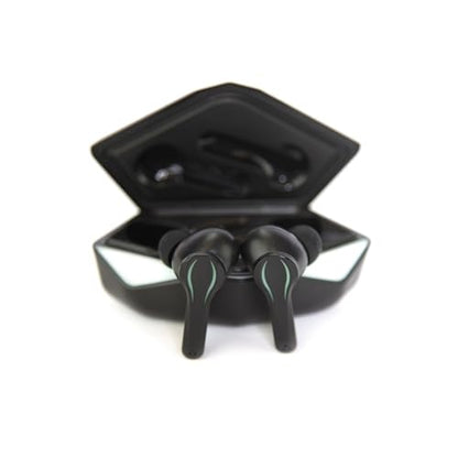 Emerson EG-1501 True Wireless Gaming Earbuds with Low-Latency Audio, Built-in Microphone, Bluetooth 5.1 Connectivity, RGB LED Lighting, and Noise-Cancellation – Perfect for Gaming and Streaming