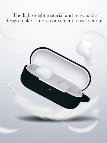 Case for Sony WF-C510 Truly Wireless in-Ear Bluetooth Earbud,Soft Protective,Shockproof, BOVUGAC Silicone Case Cover with Keychain & Cleaning Kit & Lanyard-Black - color: Black