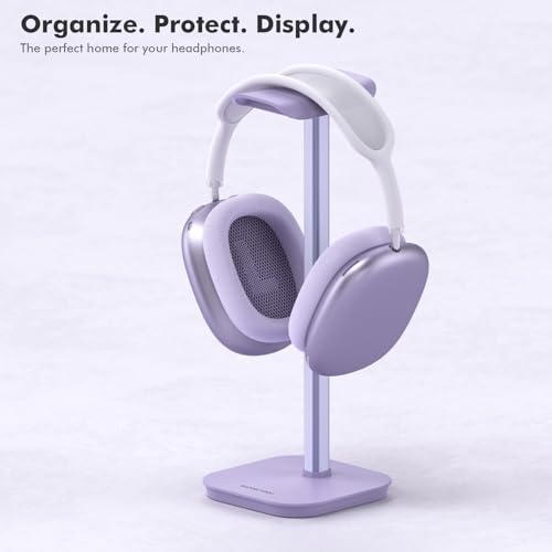 Headphone Stand, Desktop Headset Holder (Purple) Heavy Base Desk Earphone Stand Aluminum Gaming Headset Hanger Rack for AirPods Max, AirPods, AirPods Pro, Beats, Bose - color: Purple