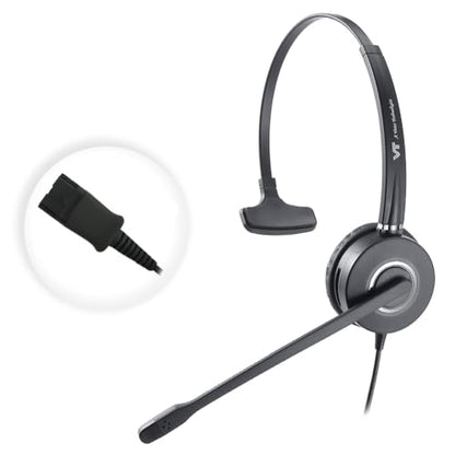 Mono Plantronic-QD Headset with Microphone - for Cables with 4 Pin Quick Disconnect Connector for Call Center Office (VT6932QD) - style: Mono-1