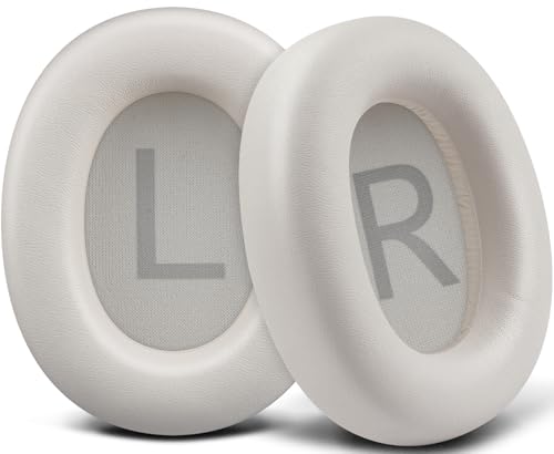 SOULWIT Earpads for TOZO HT2/HT3 Headphones, Ear Pads Cushions with Softer Protein Leather, Noise Isolation Foam - White - color: White