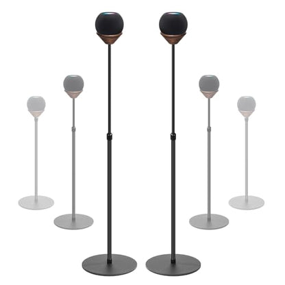 2-Pack Floor Homepod Mini Stand,Height Adjustable 15.7 In-31.4 in Black | Wooden Tray Safety Stability and Anti Slip Bottom，Mini Speaker Accessories Are Suitable for Home Living Rooms, Bedrooms, Gyms - color: 2 Pack- black