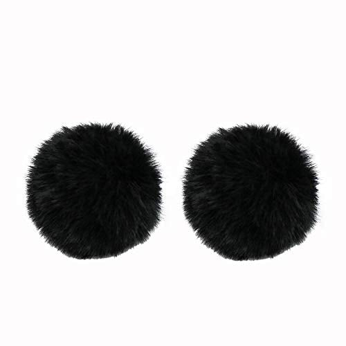Lavalier Wind Muff 2 Pack - Lapel Microphone Furry Lav Windscreen 0.2/0.4 Inch Windproof Screen (0.4inch, Black) - color: Black, size: 0.4inch 2pcs
