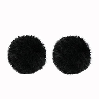 Lavalier Wind Muff 2 Pack - Lapel Microphone Furry Lav Windscreen 0.2/0.4 Inch Windproof Screen (0.4inch, Black) - color: Black, size: 0.4inch 2pcs