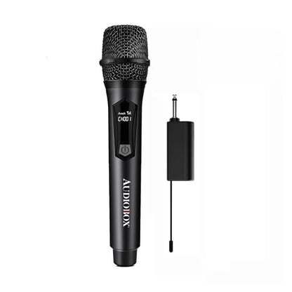 Audiobox UHF Wireless Microphone, Rechargeable Karaoke Mic, Black (2 Pack) | 160ft Wireless Range, Low-Latency Audio, Metal Housing, USB-C Charging, LED Indicator, PA & Mixer Compatible