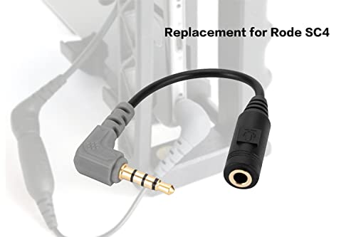 UNCLE LIGHT 2 Pack Replacement SC4 Microphone Cable, 3.5mm TRS to TRRS Adapter Connect Smartphones, Tablets with Rode VideoMic Go, VideoMicro and BOYA Mic Lavalier Microphone