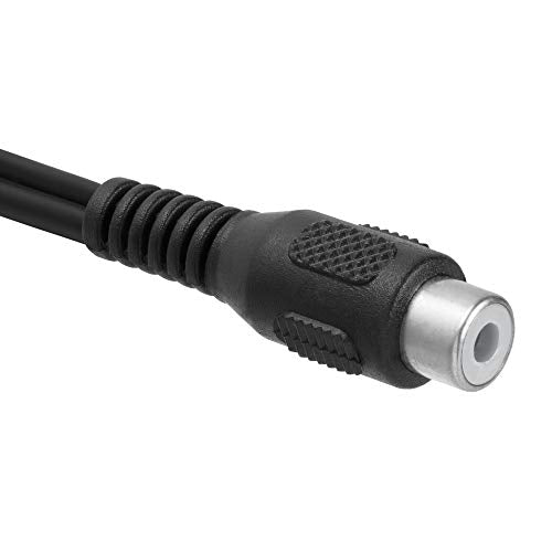 [5 Pack 2 RCA Male to 1 RCA Female Stereo Audio Y-Cable, 2 RCA Plugs to 1 x RCA Jack Y-Adapter Subwoofer Cable - color: 1 RCA F to 2 RCA M, size: 5 Pack
