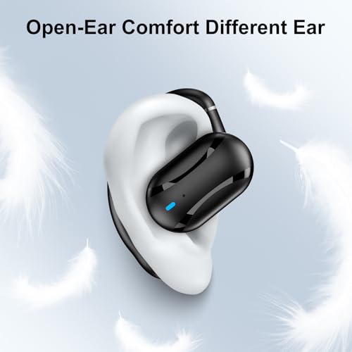 SIXTHGU Open Ear Headphones, Wireless Earbuds Lightweight Adjustable Ear Hooks, Clear Calls, 36H Playtime, Ultra-Comfort, Powerful Sound, Bluetooth 5.4 Earbuds (Black)