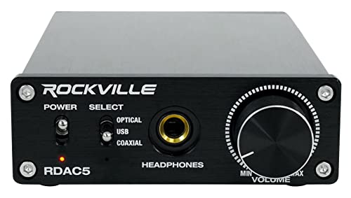 Audiosavings Bundle: Audio Technica ATH-M60X Closed-Back Pro Monitor Headphones w/Detachable Cables Bundle with Rockville RDAC5B DAC Digital to Analog Converter USB/Optical/RCA/Headphone (2 Items)
