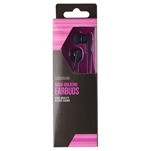 Noise-Isolating in-Ear Earbuds Stereo Sound - Black