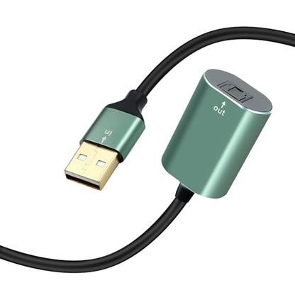 Duttek USB to Optical Audio Adapter, Unidirectional USB A to SPDIF TOSLINK Digital Audio Converter, USB Sound Card for PS4/PS5/PC/Laptop/TV, Compatible with Windows/Mac, No Driver Required, 7.87inch - style: usb to optical audio adapter