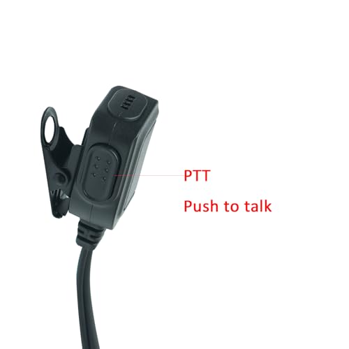 Walkie Talkie Earpiece with mic Ptt Headset Compatible with Walkie Talkie Brands Baofeng,Kenwood,Puxing,Wouxun 2 Way Radio 2 pin D Shape Accessories,2 Pack