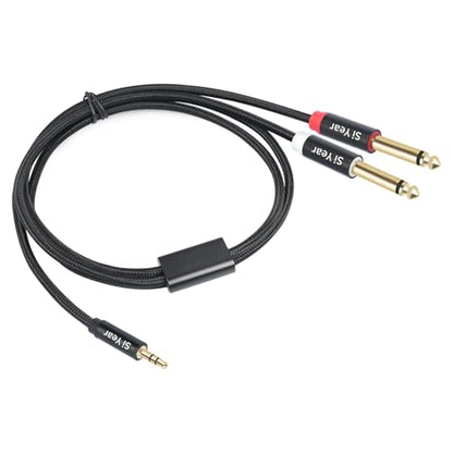 1/8 inch TRS Stereo to Dual 1/4" TS Male Insert Cable, 3.5mm Male to Double 6.35mm Mono Y Splitter Breakout Cable Patch Cord (1m/3.3FT) - color: 3.5M-2X6.35-1m