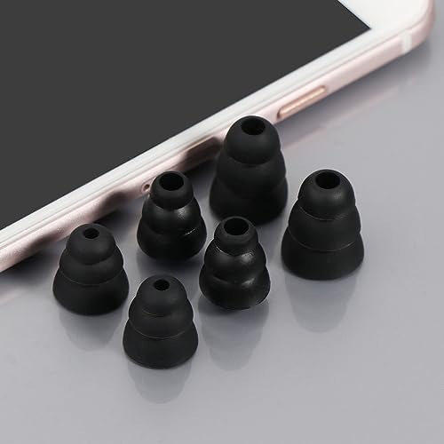 Replacement Triple Flange Ear Tips Earbuds Silicone for in Ear Headphones in-Ear Hole 4.0mm,Silicone - color: T