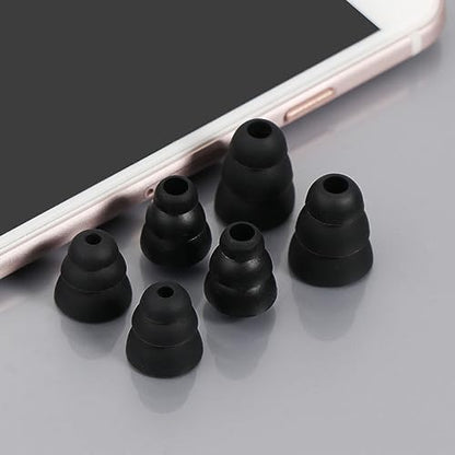 Replacement Triple Flange Ear Tips Earbuds Silicone for in Ear Headphones in-Ear Hole 4.0mm,Silicone - color: T