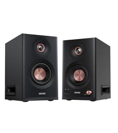 Edifier MR5 2.0 Studio Monitor Bookshelf Speakers, 110W RMS, Black | Hi-Res Audio, Bluetooth 6.0, 3-Way Active Design, Room Compensation, XLR/TRS/RCA Inputs, Home Studio & Music - color: Black