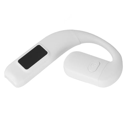 GOWENIC Bluetooth 5.5 Headset, Wireless Single Ear Earpiece with Noise Cancelling, Rotatable Microphone, Battery Display for Outdoor Sports Calls (White) - color: White