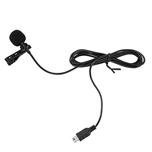 Professional USB Stereo External Microphone with Clip High Sensitivity Omnidirectional Sound Recording for Hero 3 3 Plus 4 Cameras Black 59 Inch Cable