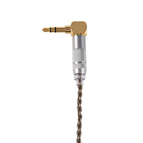 MMCX Connector Silver Plated Pure Copper Earphone Cable for SE215 SE535 SE846, Replacement Detachable Headphone Cable with 3.5mm Plug for High - Fidelity Audio (Black Elbow) - size: black elbow