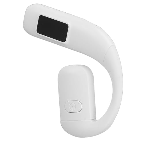 GOWENIC Bluetooth 5.5 Headset, Wireless Single Ear Earpiece with Noise Cancelling, Rotatable Microphone, Battery Display for Outdoor Sports Calls (White) - color: White
