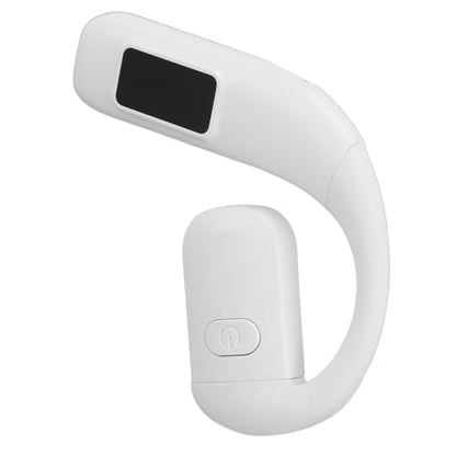 GOWENIC Bluetooth 5.5 Headset, Wireless Single Ear Earpiece with Noise Cancelling, Rotatable Microphone, Battery Display for Outdoor Sports Calls (White) - color: White