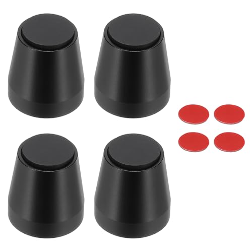MECCANIXITY 4Pcs Speaker Isolation Pad Feet, 20x20mm Shockproof Aluminum Alloy Vibration Isolation Speaker Shock Base Pad Cone Base with Double-Sided Adhesive for Audio Equipment, Black - color: Black, size: 20x20mm
