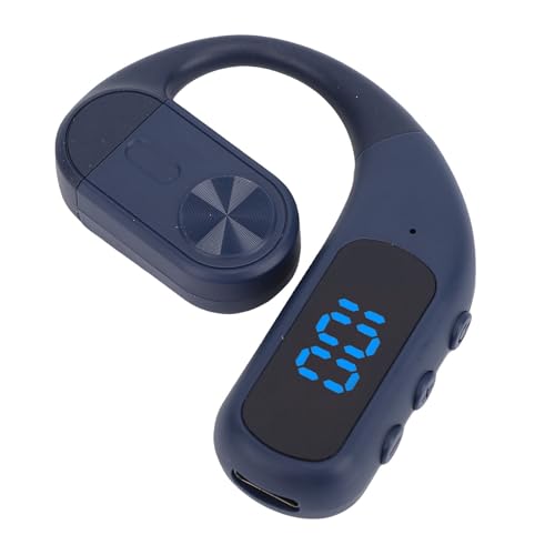 Zopsc Wireless Earpiece, Bluetooth Single Ear Hook Headset with Noise Canceling Mic, Digital Display, Hands Free Earphone for Driving Office Sport - color: Blue