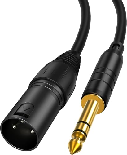 1/4" to XLR 3Pin,6.35mm TRS to XLR Male Balanced Microphone Patch Cable | Quarter inch TRS Plug to XLR For Amplifiers,Mixer,Speaker,Guitas,Studio Monitor,3~50ft - size: 25FT-1pcs