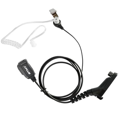 ETMY Covert Acoustic Tube Earpiece with Mini PTT Mic, Compatible with Motorola APX 6000/7000/8000, XPR 7550/7550e, P82/P86 Series Two-Way Radio (1)