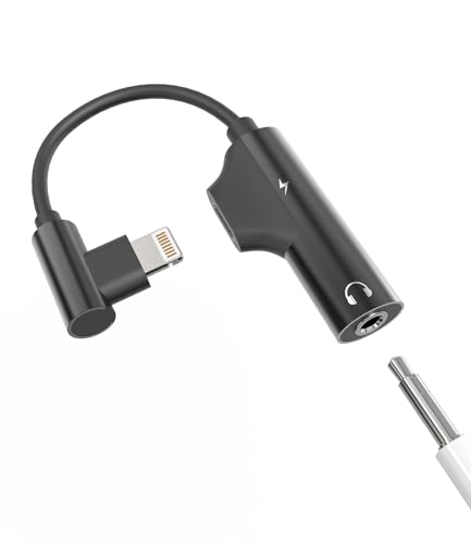 for iPhone Headphone Adapter (2in1) 3.5mm to Lightning Jack Splitter MFI Certified AUX Charge Cable Audio Charging Dongle Converter for 14 13 12 11 Pro Max 7 8 Plus X Earbud Charger Connector