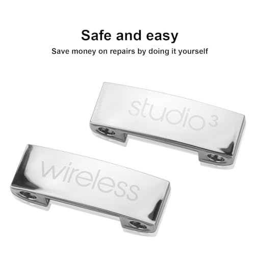 Studio 3 Hinge Headband Connector Replacement Metal Repair Parts Compatible with Beats Studio 3.0 Wireless Over-Ear Headphones Repair Kit (Sliver) - color: Sliver