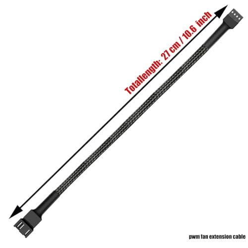 10.6" pwm Fan Extension Cable，4 pin Fan Extension Cable，Cable Extension pc，PC Fan Extension Cable, PWM Fan Extension Cable, PWM Extension Cable(10.6"（27cm） 5pcs) - size: 10.6"（27cm）5pcs
