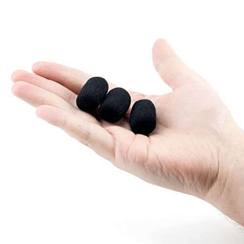 30 Pack Lapel Microphone Windscreen Headset Mic Foam Cover Pads Mini Size Protector Cover for Small Lapel and Headset Microphones, Black