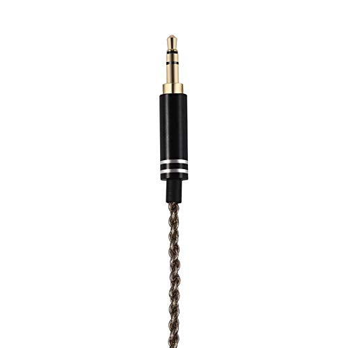 MMCX Connector Silver Plated Pure Copper Earphone Cable for SE215 SE535 SE846, Replacement Detachable Headphone Cable with 3.5mm Plug for High - Fidelity Audio (Black Straight) - size: black straight