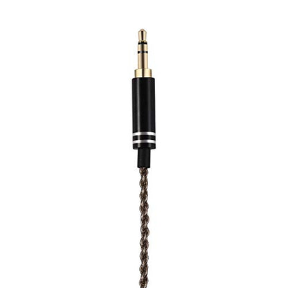 MMCX Connector Silver Plated Pure Copper Earphone Cable for SE215 SE535 SE846, Replacement Detachable Headphone Cable with 3.5mm Plug for High - Fidelity Audio (Black Straight) - size: black straight