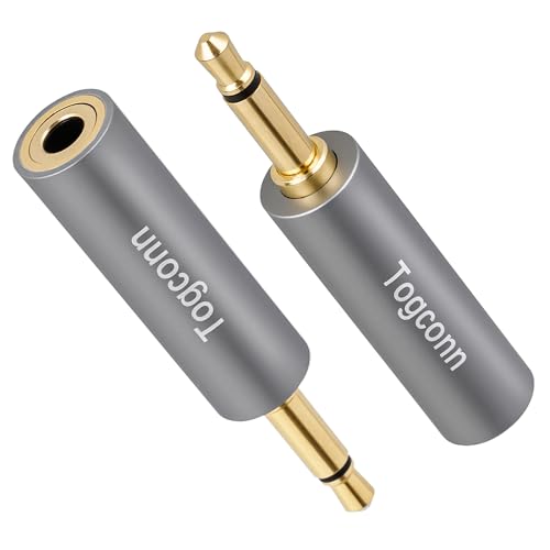 3.5mm 1/8Inch Stereo to Mono Audio Adapter 2Pack,1/8" TRS Stereo (Female) Jack to Mono (Male) Plug Headphone Accessories Converter Connector Gold-Plated Plugs & (Aluminum Shell) for Headphone, Radio - style: 2 Pack