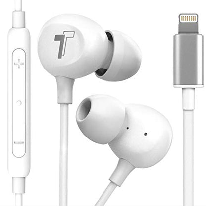 Thore Earbuds for iPhone 12/13/14 Earphones (V60) Wired in-Ear Earbuds (Apple MFi Certified) Lightning Headphones with Mic for iPhone 7/8 Plus, X, Xs, XR, 11, SE, 12, 13/14 Pro Max - White - color: White