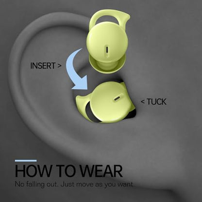 Invisible Sleep Headphones,Sleeping Earbuds for Side Sleepers - Green | Comfortable Fit Noise Blocking Sleeping Earphones,Mini Bluetooth 5.3 Wireless Earbuds,Small in-Ear Ear Buds for Sleeping