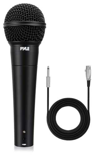 Pyle Dynamic Microphone | Cardioid Wired Karaoke Mic with 15ft Cable - color: Classic Black