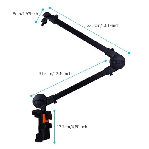 Arm Adjustable Holder Desk Clamp Alloy Construction Mic Clip Cable Management Suitable for Podcasting Studio, with clip