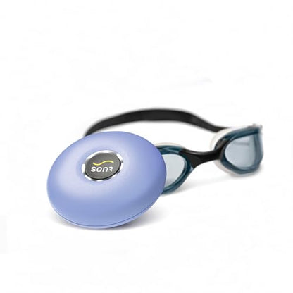 Music 2-in-1 Bundle: Open-Ear Underwater Music Player for Swimmers with Anti-Fog Swimming Goggles - color: Blue