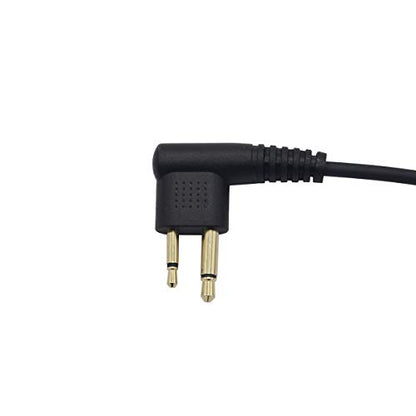 D Shape Earpiece Headset PTT for Two Way Radio Compatible 2 Pin Motorola Walkie Talkies CLS1410 CLS1110 CP200 CP185 CP040 CP1200 GP300 GP2000 GP88 GP3188 Radio (2 Pack)