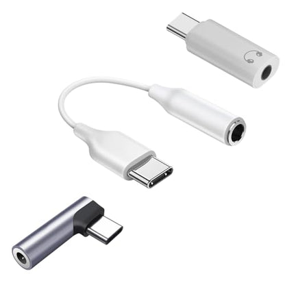 3Packs USB C to 3.5mm Female Headphone Jack Audio Adapter, USB C to Aux Audio Dongle Cable Cord DAC Converter Right Angle,Compatible with i16 Pro Max/15, iPad,Laptop Tablet,3.5mm to USB c