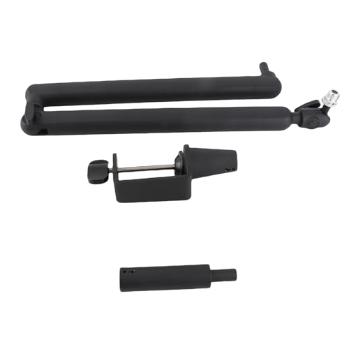Microphone Boom Arm Low Profile Adjustable Stick Microphone Arm Stand with Desk Mount Clamp Screw Adapter Cable Management Metal Mic Boom Arm for Podcast Streaming Gaming Studio
