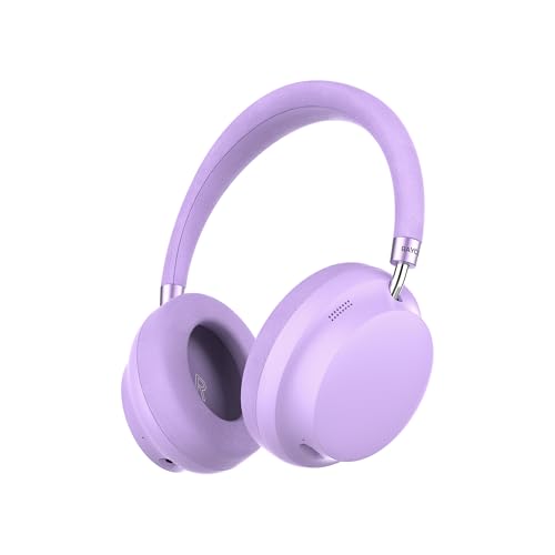 Raycon Essential Bluetooth Headphones - Over The Ear, Active Noise Cancelling Wireless Headphones + Awareness Mode, Bluetooth Headset with Mic, 50 Hours of Battery Life (Purple) - color: Purple