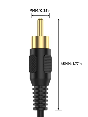 CableCreation RCA to Speaker Wire Adapter 3.3FT, 2 Bare Wire Cables to RCA | Easy to Repair, RCA Plug Repair Cord for Speaker Amplifier, Audio Video AV Receiver, TV, Subwoofer (2Pack 20AWG) - size: 3.3FT