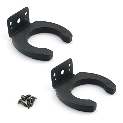 2pcs Microphone Clip Black 44mm ID Microphone Stand Wall Mount Type Clamp with Screws
