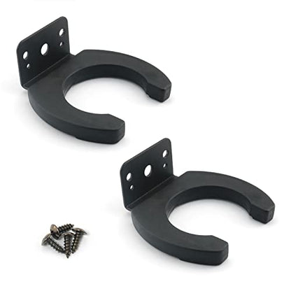 2pcs Microphone Clip Black 44mm ID Microphone Stand Wall Mount Type Clamp with Screws