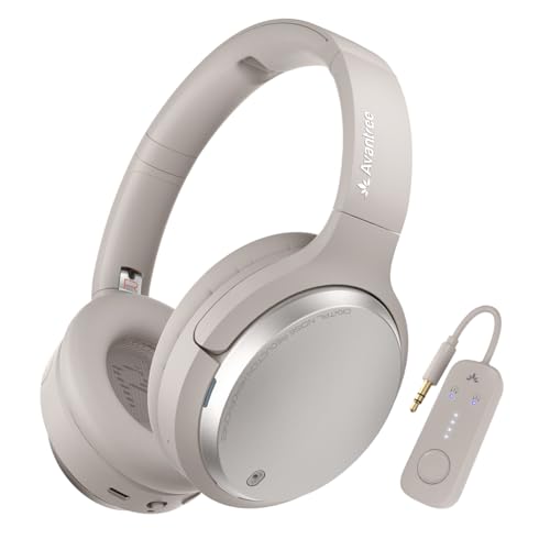 Avantree Sky Eon - ANC Travel Headphones with Airplane Adapter | Use on flights and phones with the included wireless adapter, active noise.