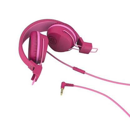 JLab, JBuddies Studio, Kids Wired on-Ear Headphones, Bundle with USB-C Adapter, Volume limiting, Foldable, Dark Pink - color: Dark Pink, size: Bundles